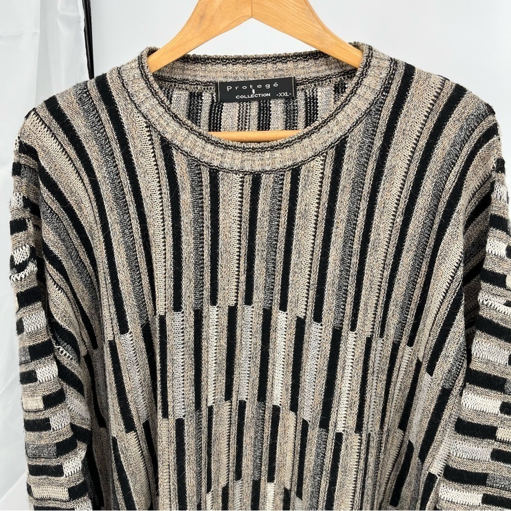 Vintage Protege Collection Mens Wool Alpaca Blend Size XXL Cosby Style 3D Knit - Picture 2 of 9
